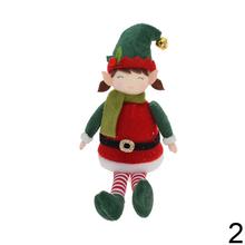 Škriatok v zeleno-červenej kombinácii s textilným oblečením, 21 cm.