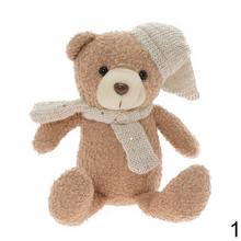 Medveď s čiapkou a šálom, textilný mix, 30 cm.