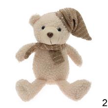 Medveď s čiapkou a šálom, textilný mix, 30 cm.