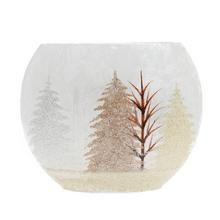 VÁZA OVÁLNA BIELA, STROMY LED 19.5*9*16CM - FLORASYSTEM