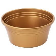 Misa IRYS PLOSKA 19CM v zlatej farbe s ďalšími miskami v oranžovej a čiernej farbe.