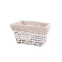 PRÚT. KOŠÍK OBDĹŽNIK BIELY BIELA LÁTKA 28x23x15CM - FLORASYSTEM