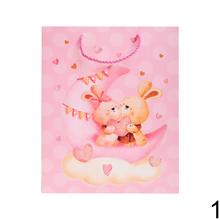 Detská darčeková taška s glitrami a obrázkami medvedíkov.