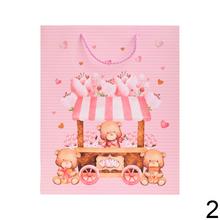 Detská darčeková taška s glitrami a obrázkami medvedíkov.