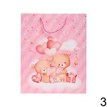 Detská darčeková taška s glitrami a obrázkami medvedíkov.