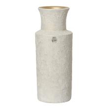 VÁZA terakota matná so zlat. trblietkou biela pr.15/V40cm - FLORASYSTEM