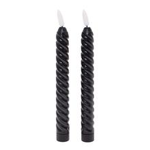 Sada čiernych LED sviečok s batériou, 24 cm, 2 kusy.