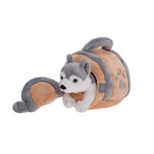 Plyšový pes husky 13 cm s prepravkou ECO-FRIENDLY - FLORASYSTEM
