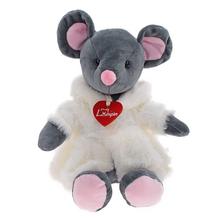 Myška Azumi sivá v bielom kožúšku 28 cm - FLORASYSTEM