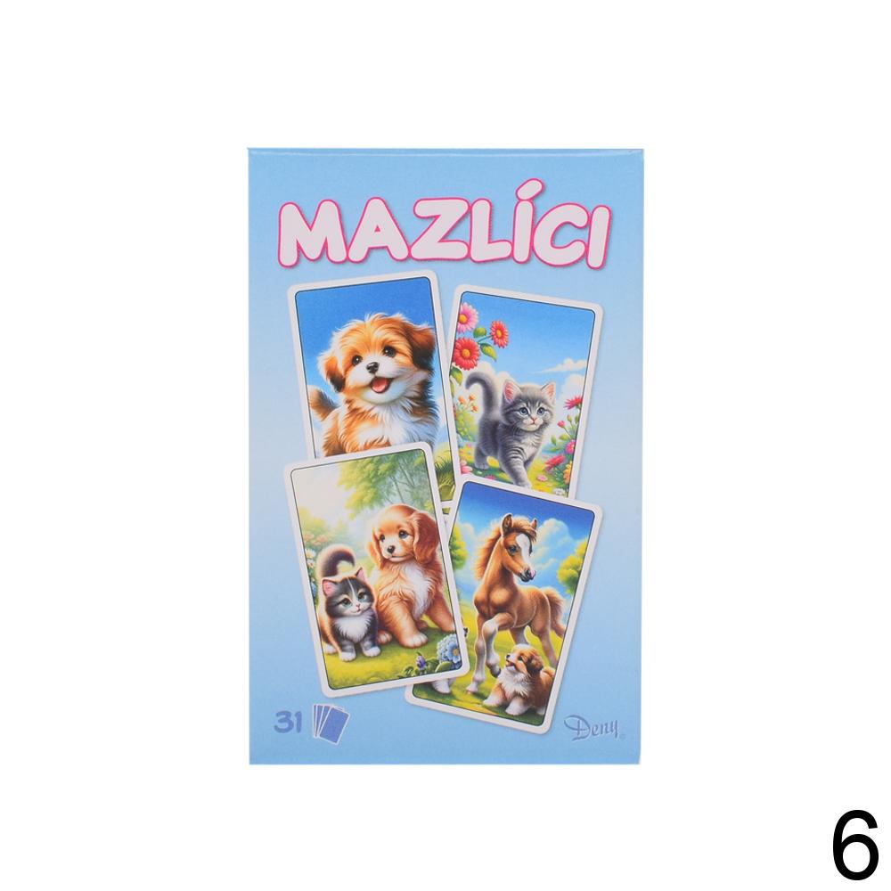 Detské kartové hry mix s obrázkami zvierat.