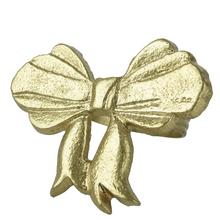 OBRUČKA na servítky mašľa alu zlatá 7x4,5x6cm - FLORASYSTEM