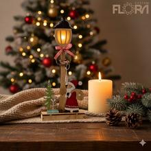 Vianočná lampa so Santom z dreva.