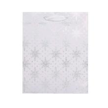 AGB2020403 TAŠKA darč. V25x20+10cm Grunge Textured Snowflakes Silver - FLORASYSTEM