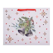 AGB2014106 TAŠKA darč. V26,5x33,5+13cm Jingle Bells horizontal - FLORASYSTEM