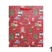 Vianočná papierová taška s rôznymi motívmi.