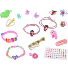 Veľká sada na líčenie s kozmetikou a šperkami pre dievčatá.