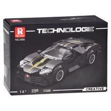 Technické bloky Športové auto ČIERNA LUXUSNÁ hyperautomobilka 298-dielna