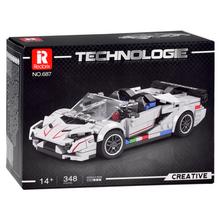 Technické bloky Super športové auto BIELY KABRIOLET s 348 dielikmi.