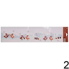 Vianočná fólia na okná s vtáčikmi a darčekmi.