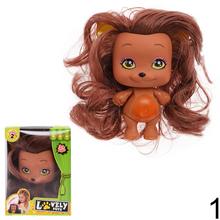 Plyšový psík s dlhými vlasmi v rôznych farbách.