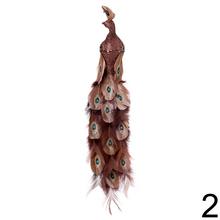 Páv na štipci v mixe farieb hnedá, biela a zlatá s glitrami a perím.