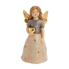 ANJEL SO SRDCOM ZLA/HNE/BÉŽ POLY 6,8*6,5*13,5CM  - FLORASYSTEM