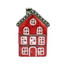 DOMČEK NA SVIEČKU ČER/ZEL/BIE PORCELAN 10*8,5*14,5CM - FLORASYSTEM