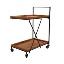 BAROVÝ STOLÍK NA KOLIEČKACH KOV/DREVO 56,5*39*74CM - FLORASYSTEM