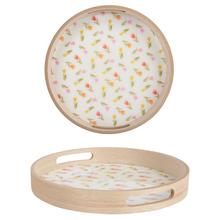 Tácka veľká MDF okrúhla smalt s potlač tulipánov FSC mix 70% V4/pr. - FLORASYSTEM