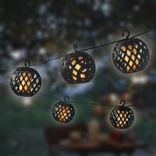 Solárne plastové párty osvetlenie s efektom ohňa a plameňa D.7.5cm L.175cm H.8.5cm