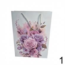 DARČEKOVÁ TAŠKA L 40*30*12CM KVETY GLITTER