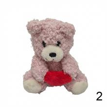 Kovová kľúčenka s plyšovým medvedíkom so srdcom, 8 cm.