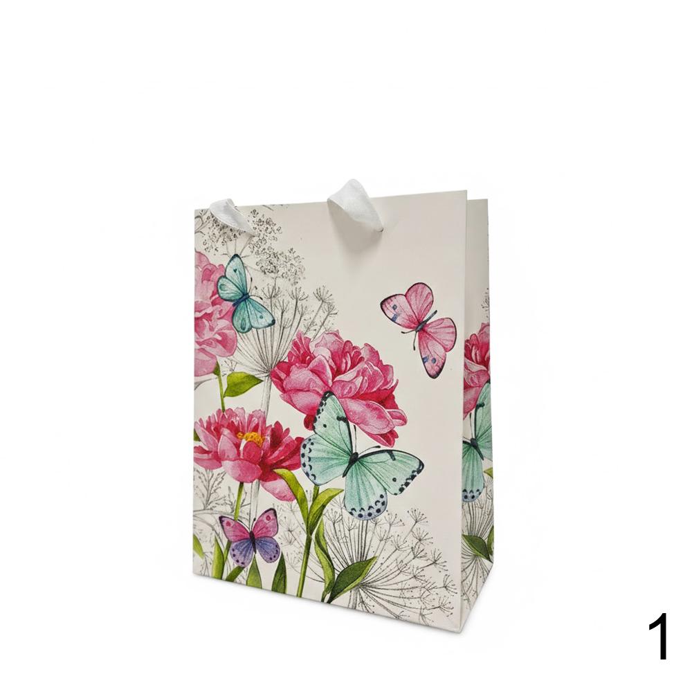 Darčeková taška s lúčne kvety a motýle.