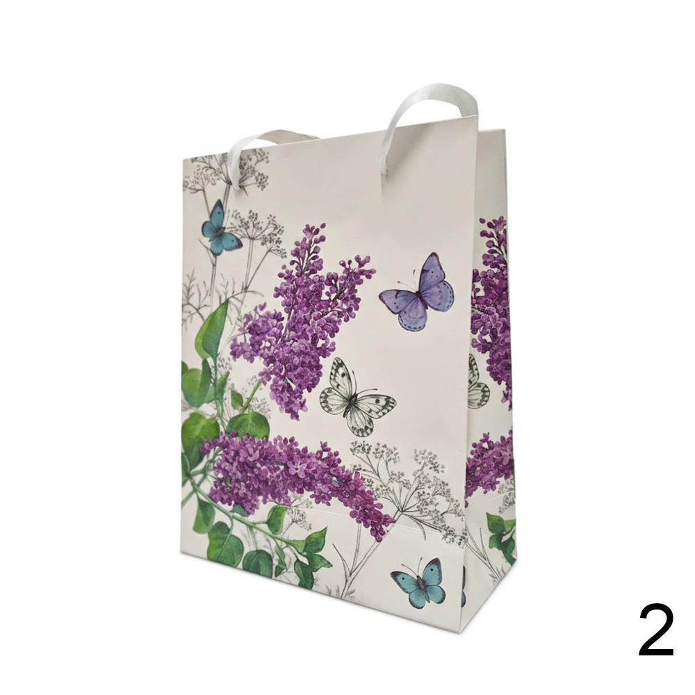 Darčeková taška s lúčne kvety a motýle.