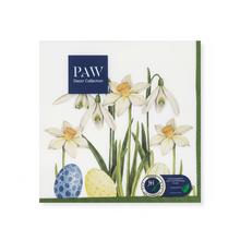 Servítky s jarným motívom kvetov a vajíčok.