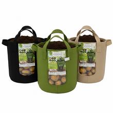 Plstené pestovateľské vrecko na zeleninu v troch farbách.