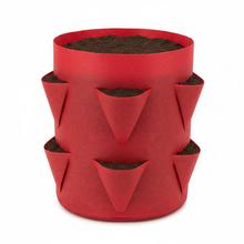 Vrecko na pestovanie jahôd s 8 vreckami na rastliny v červenej, čiernej a zelenej farbe.