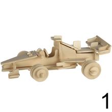 Drevené 3D puzzle z prírodného dreva, Autá,