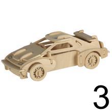 Drevené 3D puzzle z prírodného dreva, Autá,