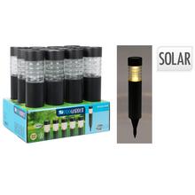 Solárne svetlo zápich s priemerom 6 cm a výškou 27 cm.