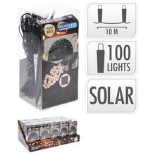 Solárne svetlo reťaz s 100 LED svetlami, dĺžka 10 metrov.