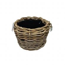 Kôš kubu ratan/plast vklad sivý