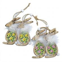 AKCIA! ZAJAC ZÁVES DREVO S/2 MIX F 5.5x10CM  - FLORASYSTEM