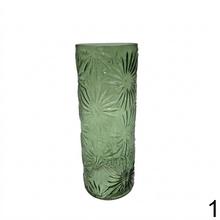 Váza sklo s reliéfnym vzorom, pr. 15 cm