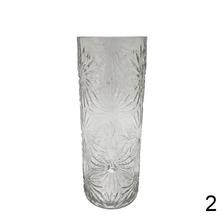 Váza sklo s reliéfnym vzorom, pr. 15 cm