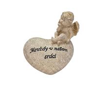 ANJEL NAVŽDY V NAŠOM SRDCI 12x10x11,5CM ŠEDÝ - NÁPIS - FLORASYSTEM