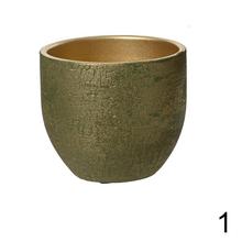 Sada terracotta obalov vianočných kvetináčov v troch farbách.