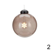Sklenená guľa so snehovou vločkou a LED osvetlením, 12 cm