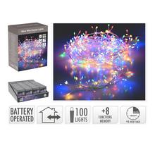 Led100 silver drôt multi/bat/iner,out/8funk/časovač/ - FLORASYSTEM