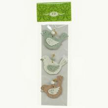 Závesné vtáčiky z dreva, sada 3 kusy.